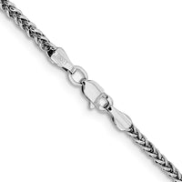 14K White Gold 16 inch 2.35mm Semi-Solid 3-Wire Wheat with Lobster Clasp Chain-BC179-16