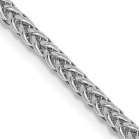 14k White Gold 2.35mm Semi-solid 3-Wire Wheat Chain-BC179-18