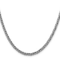 14k White Gold 3.5mm Semi-solid 3-Wire Wheat Chain-BC180-24