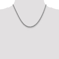 14k White Gold 3.5mm Semi-solid 3-Wire Wheat Chain-BC180-18