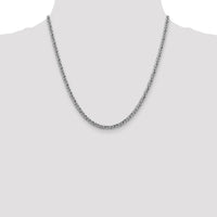 14k White Gold 3.5mm Semi-solid 3-Wire Wheat Chain-BC180-20