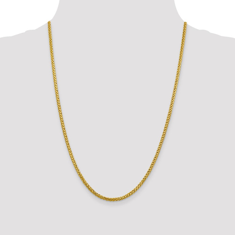 14K 24 inch 2.5mm Semi-Solid Diamond-cut Wheat with Lobster Clasp Chain-BC183-24