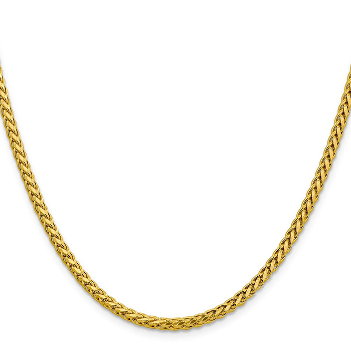 14K 22 inch 3.1mm Semi-Solid Diamond-cut Wheat with Lobster Clasp Chain-BC184-22