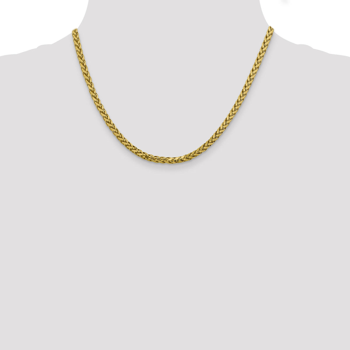 14k 3.7mm Semi-solid D/C Wheat Chain-BC185-18