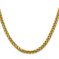 14K 22 inch 5mm Semi-Solid Diamond-cut Wheat with Lobster Clasp Chain-BC186-22