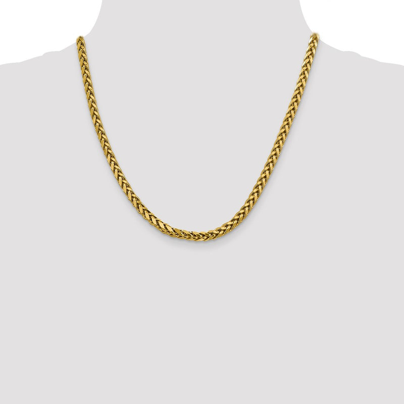 14K 20 inch 5mm Semi-Solid Diamond-cut Wheat with Lobster Clasp Chain-BC186-20