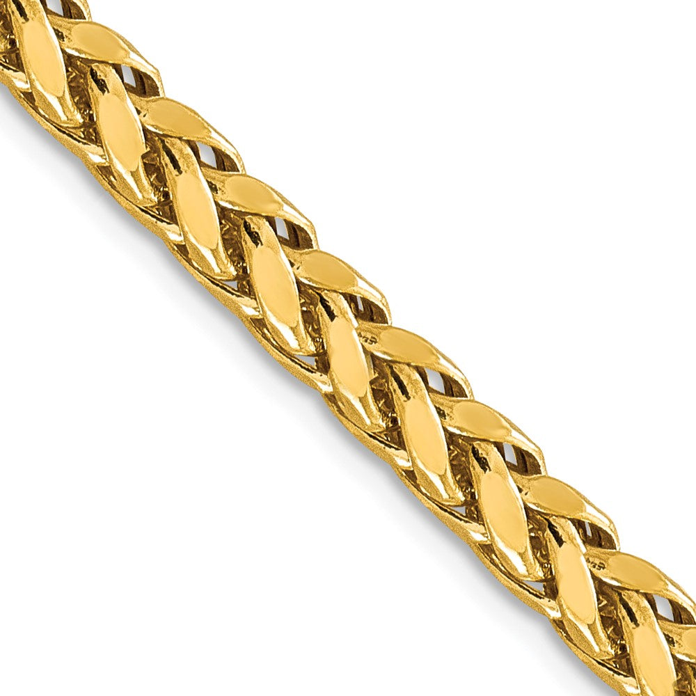 14K 22 inch 5mm Semi-Solid Diamond-cut Wheat with Lobster Clasp Chain-BC186-22