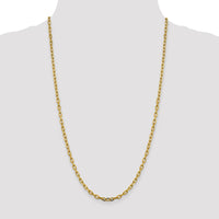 14K  26 inch 3.7mm Semi-Solid Diamond-cut Open Link Cable with Lobster Clasp Chain-BC187-26