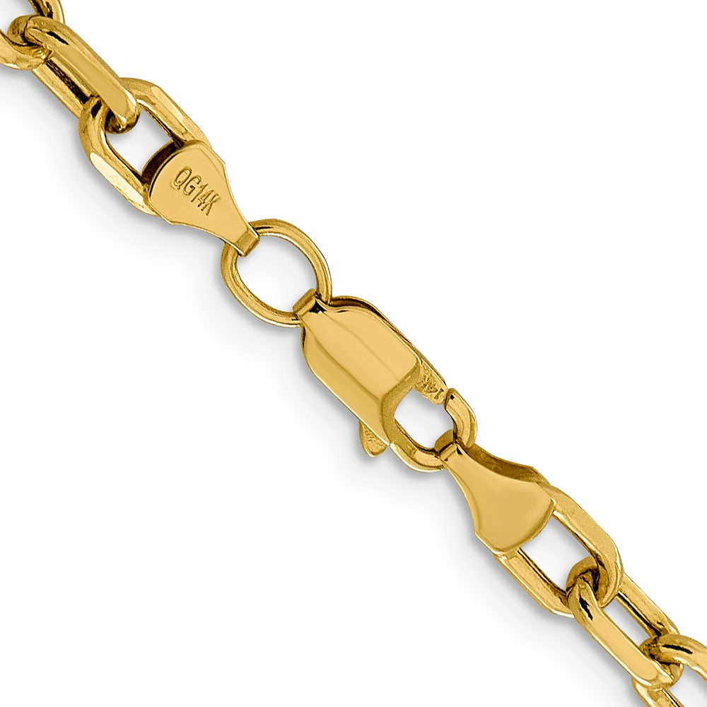 14K 18 inch 4.9mm Semi-Solid Diamond-cut Open Link Cable with Lobster Clasp Chain-BC188-18