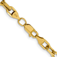 14K 18 inch 4.9mm Semi-Solid Diamond-cut Open Link Cable with Lobster Clasp Chain-BC188-18