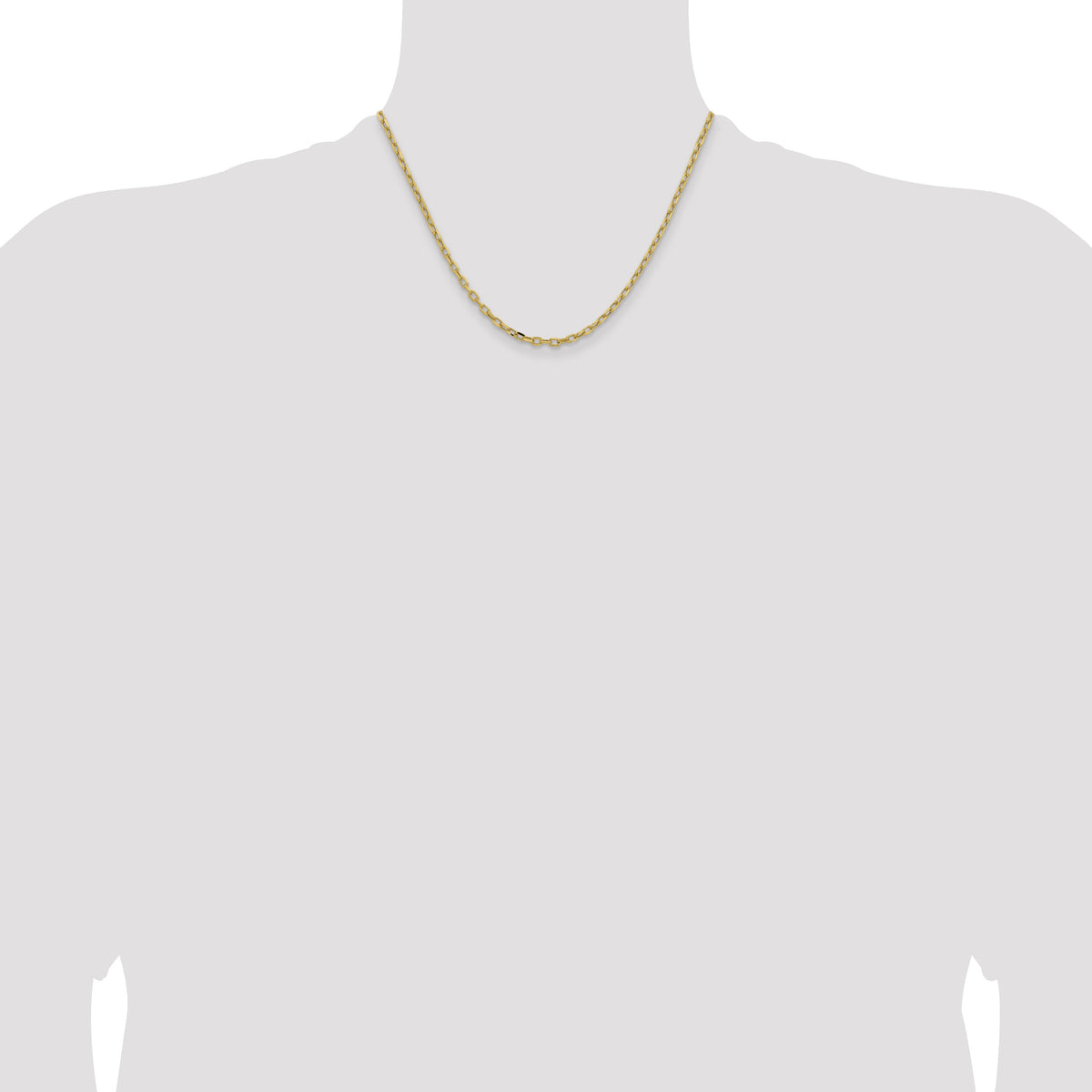14k 3mm Semi-solid D/C Open Link Cable Chain-BC189-18