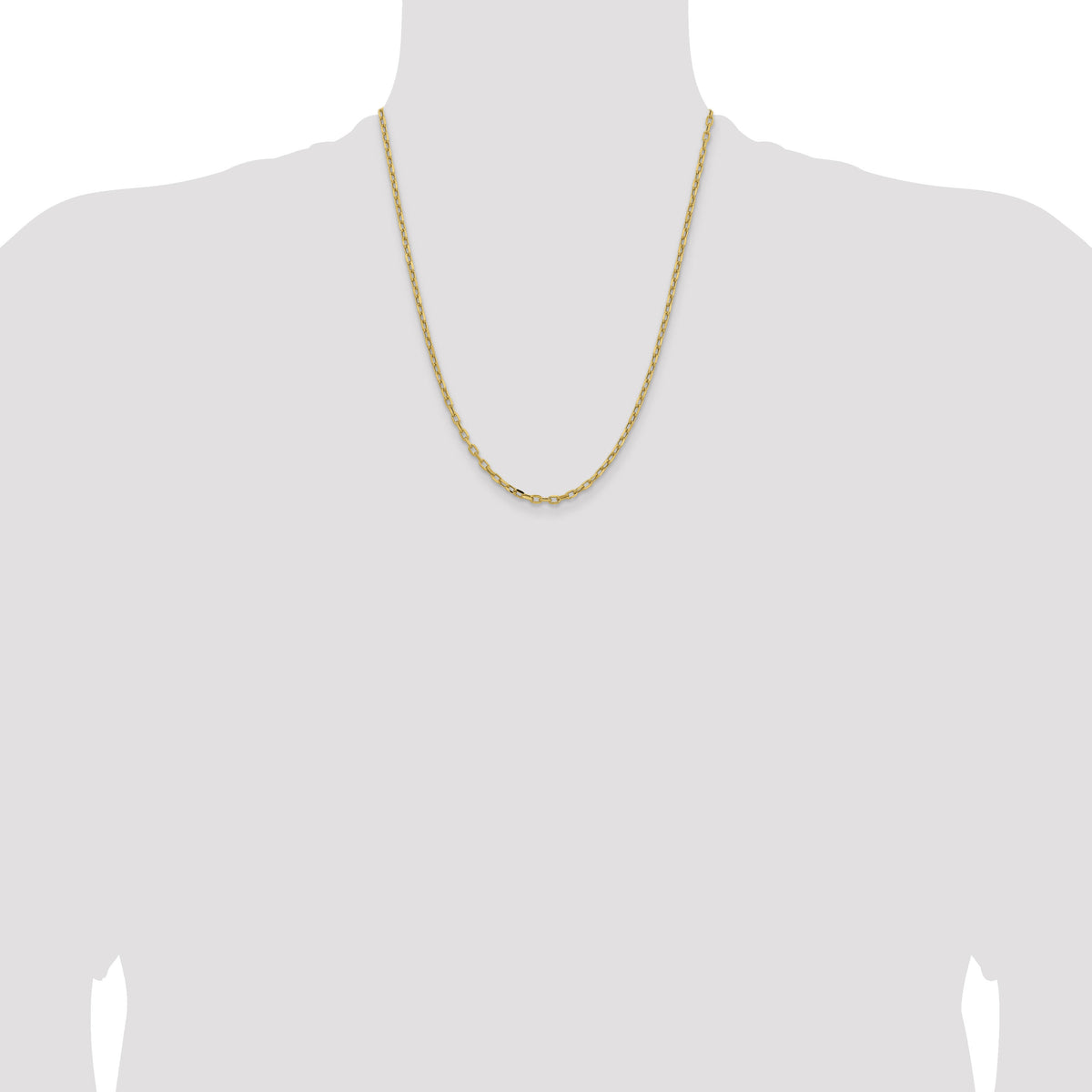 14k 3mm Semi-solid D/C Open Link Cable Chain-BC189-22