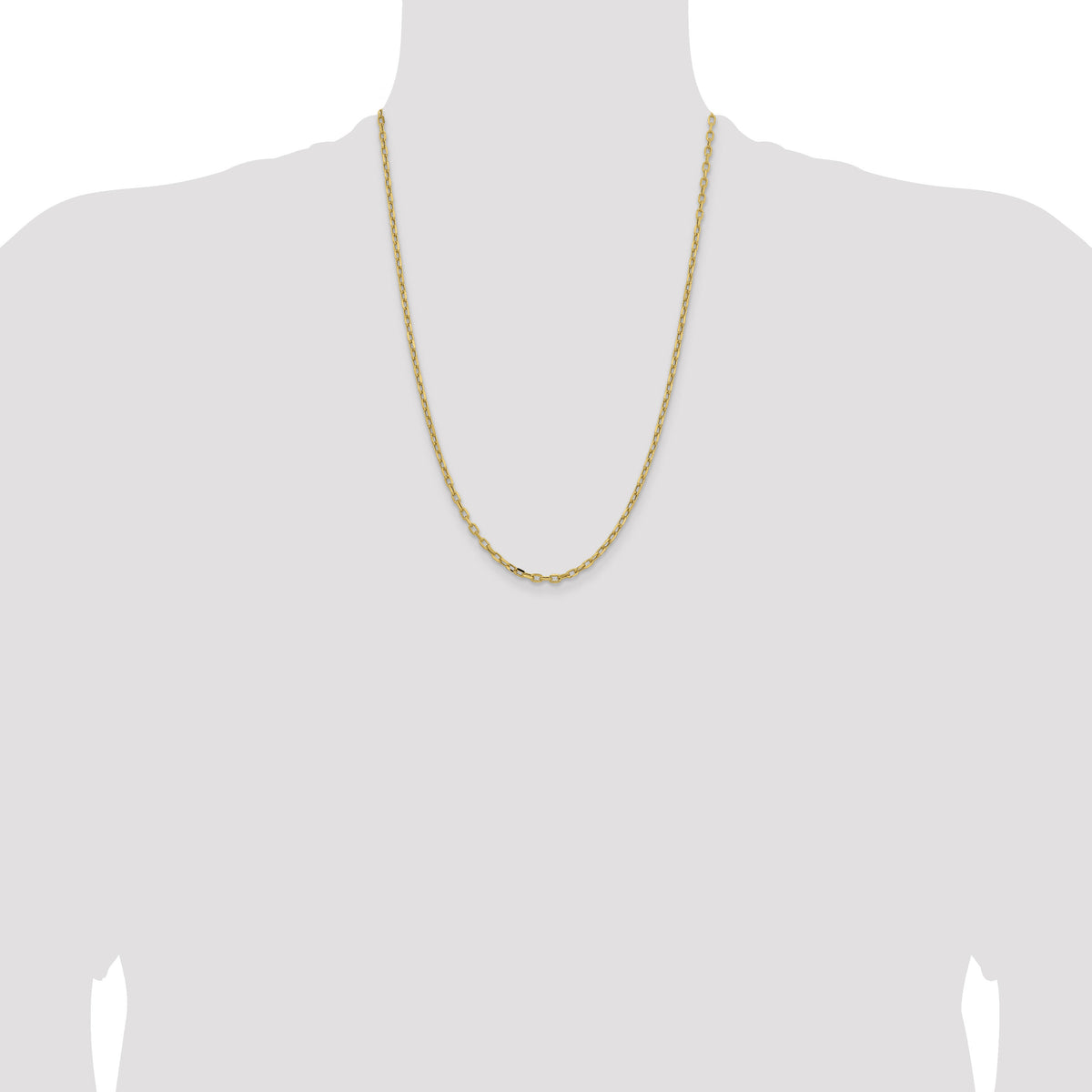 14k 3mm Semi-solid D/C Open Link Cable Chain-BC189-24