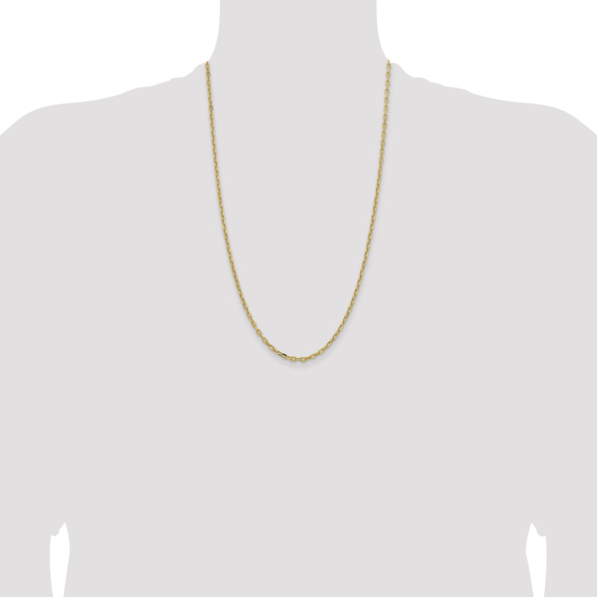 14k 3mm Semi-solid D/C Open Link Cable Chain-BC189-26