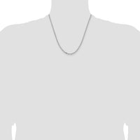14k White Gold 3mm Semi-solid D/C Open Link Cable Chain-BC189W-20