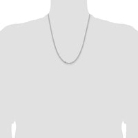 14k White Gold 3mm Semi-solid D/C Open Link Cable Chain-BC189W-22