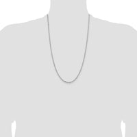 14k White Gold 3mm Semi-solid D/C Open Link Cable Chain-BC189W-26