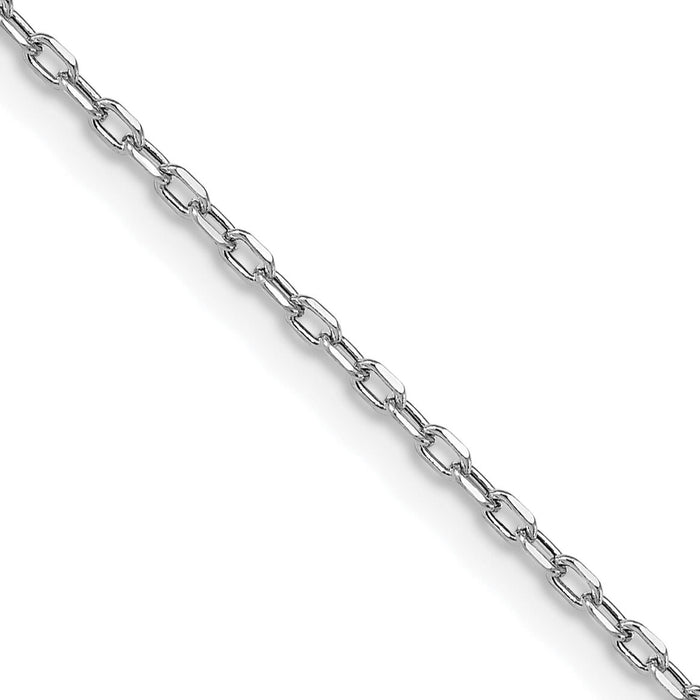 14k White Gold 3mm Semi-solid D/C Open Link Cable Chain-BC189W-18