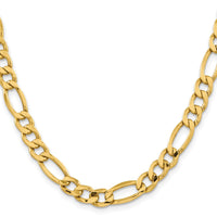 14K 26 inch 8.5mm Semi-Solid Figaro with Lobster Clasp Chain-BC190-26