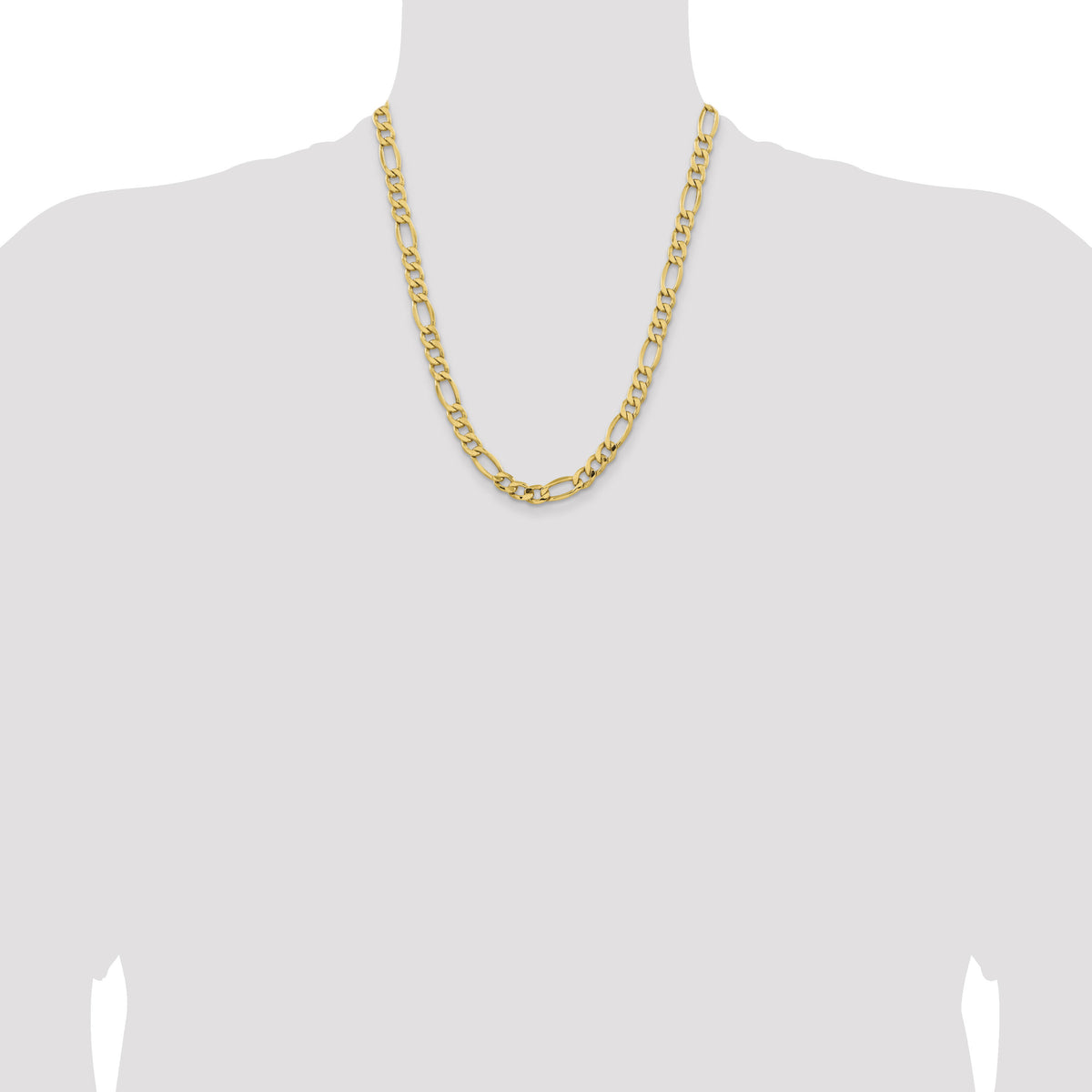 14k 8.5mm Semi-Solid Figaro Chain-BC190-22