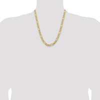 14k 8.5mm Semi-Solid Figaro Chain-BC190-22