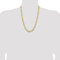 14k 8.5mm Semi-Solid Figaro Chain-BC190-24