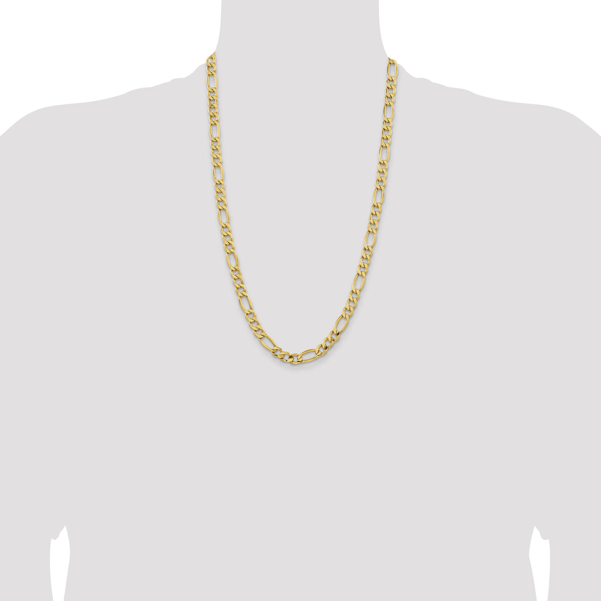 14k 8.5mm Semi-Solid Figaro Chain-BC190-26