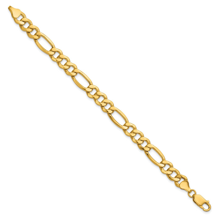 14k 8.5mm Semi-Solid Figaro Chain-BC190-7