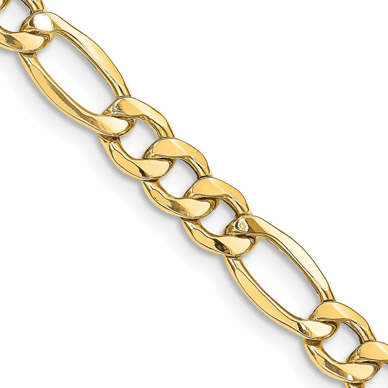 14K 26 inch 8.5mm Semi-Solid Figaro with Lobster Clasp Chain-BC190-26