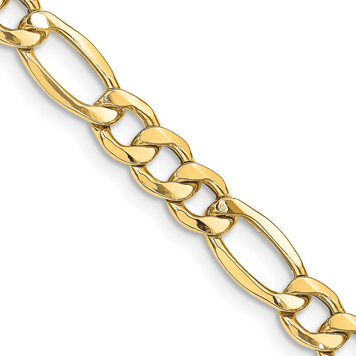 14k 8.5mm Semi-Solid Figaro Chain-BC190-22