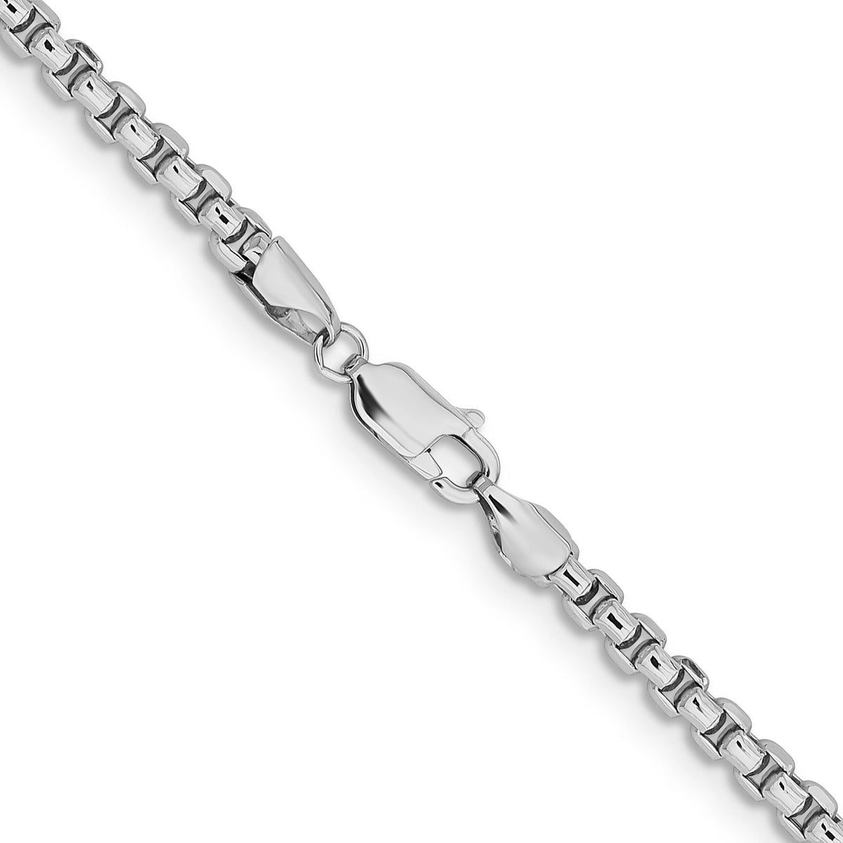 14k White Gold 3.6mm Semi-Solid Round Box Chain-BC191-20