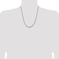 14k White Gold 3.6mm Semi-Solid Round Box Chain-BC191-22