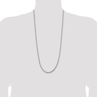14k White Gold 3.6mm Semi-Solid Round Box Chain-BC191-30