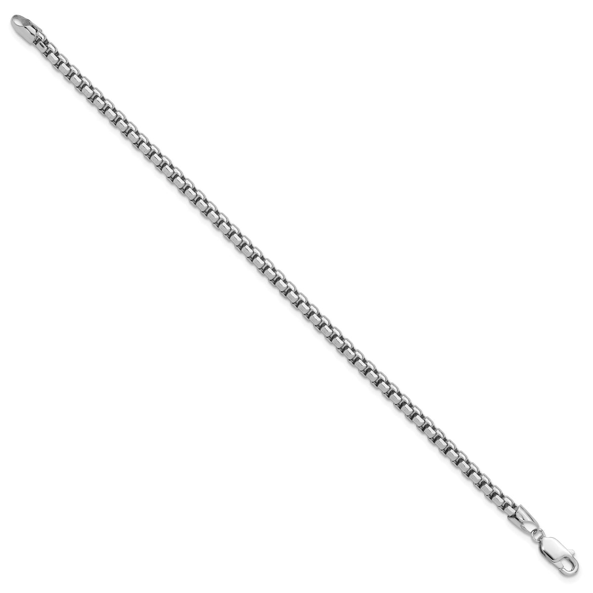 14k White Gold 3.6mm Semi-Solid Round Box Chain-BC191-7