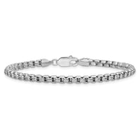 14k White Gold 3.6mm Semi-Solid Round Box Chain-BC191-7