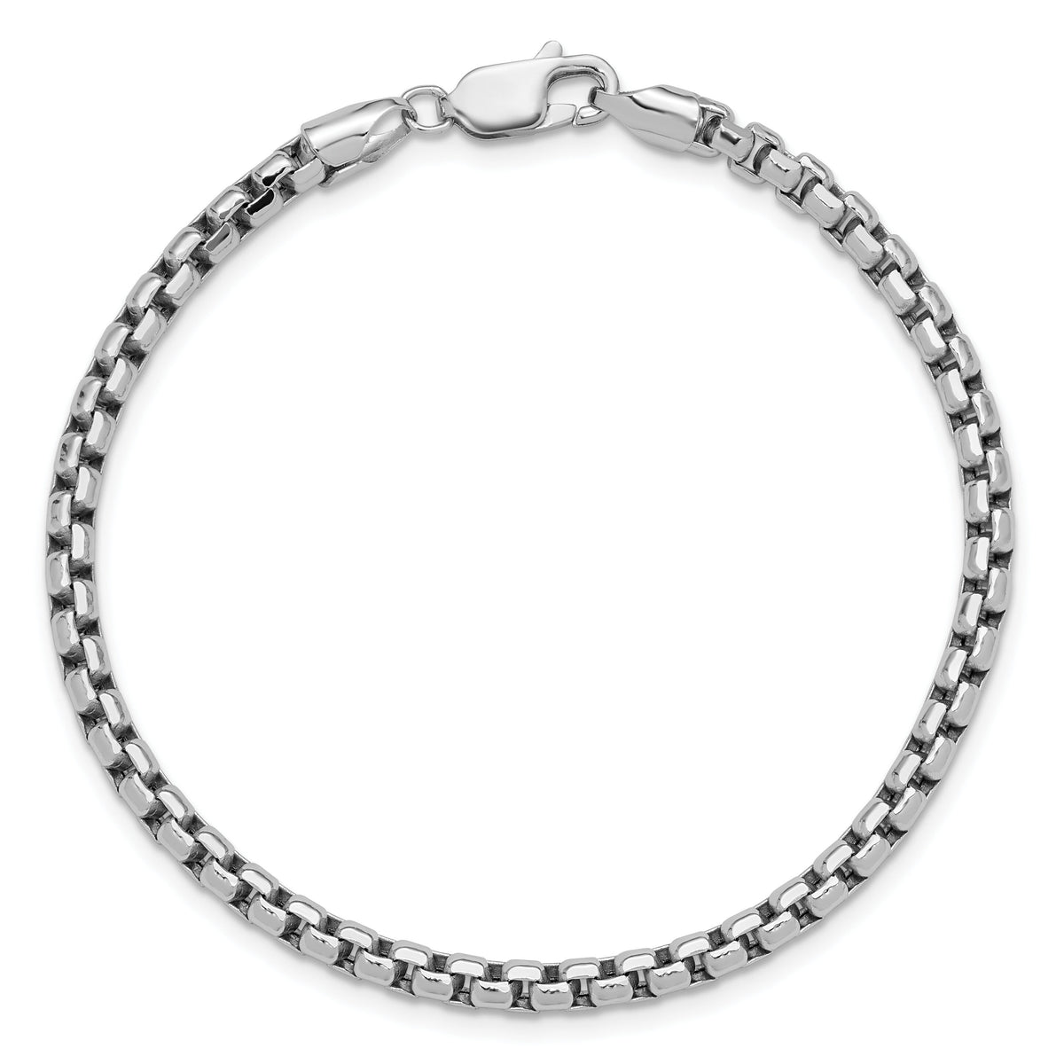 14k White Gold 3.6mm Semi-Solid Round Box Chain-BC191-7