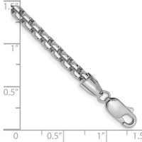 14k White Gold 3.6mm Semi-Solid Round Box Chain-BC191-8