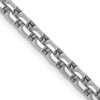 14k White Gold 3.6mm Semi-Solid Round Box Chain-BC191-26