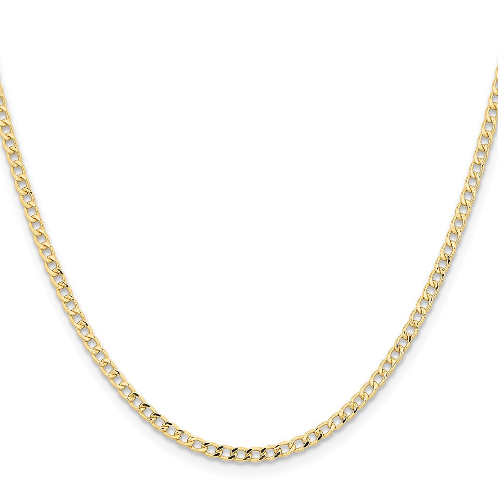 14K 18 inch 2.85mm Semi-Solid Curb with Lobster Clasp Chain-BC192-18