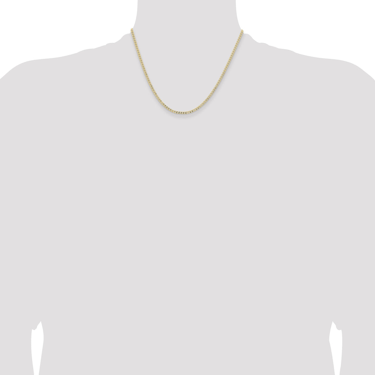 14k 2.85mm Semi-Solid Curb Chain-BC192-18