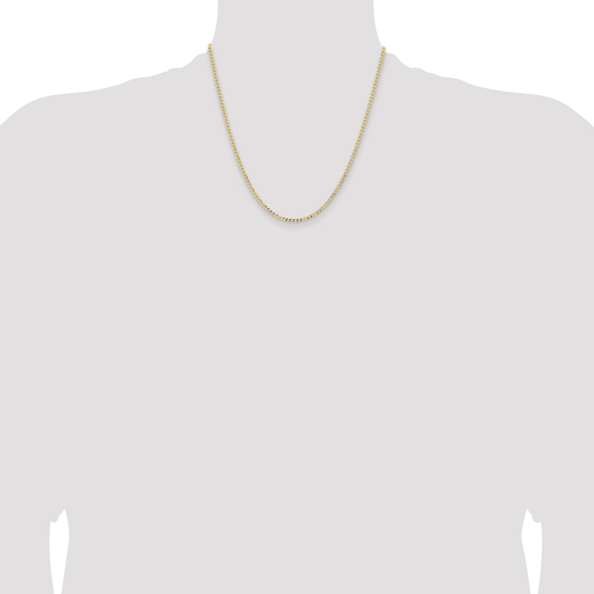 14k 2.85mm Semi-Solid Curb Chain-BC192-20