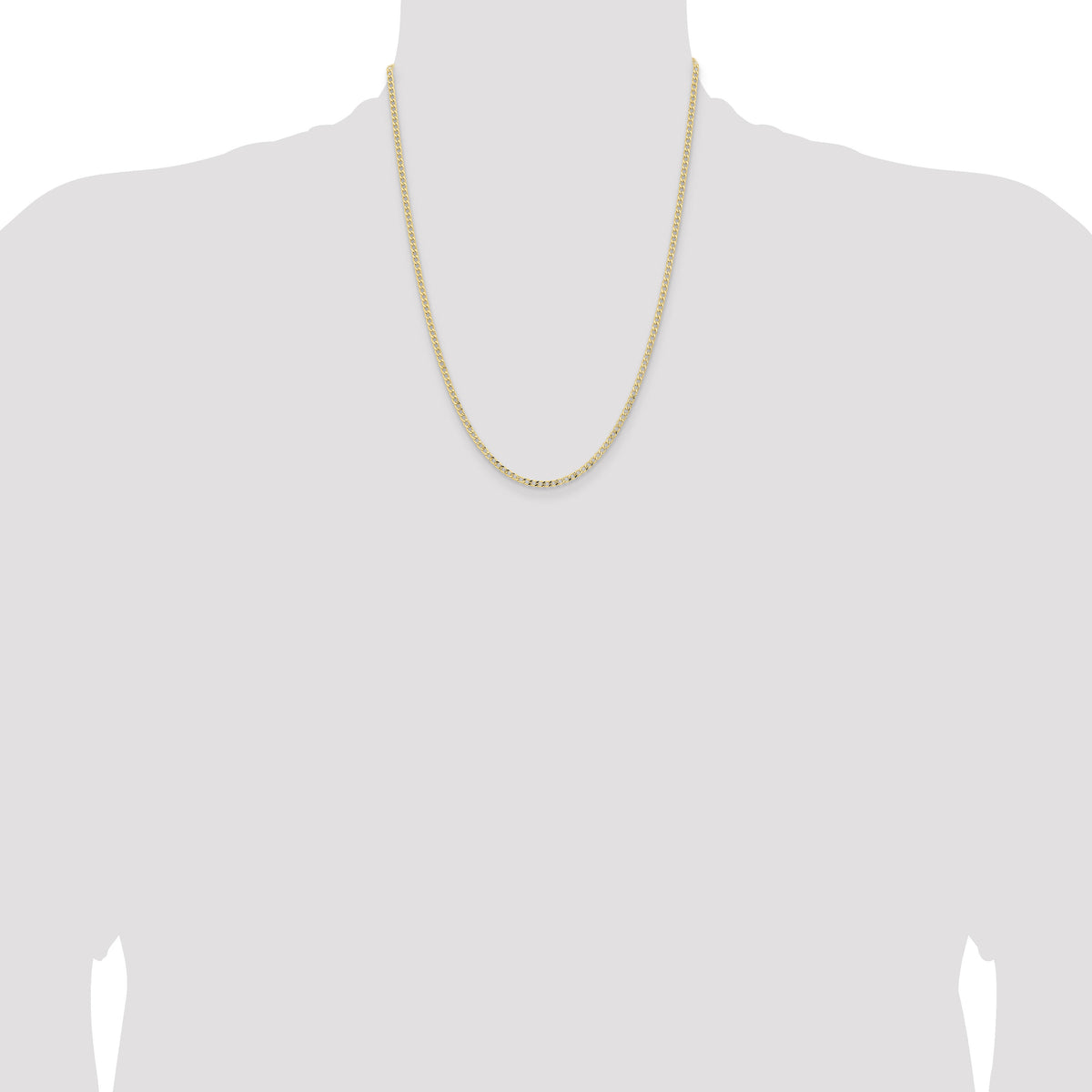 14k 2.85mm Semi-Solid Curb Chain-BC192-22