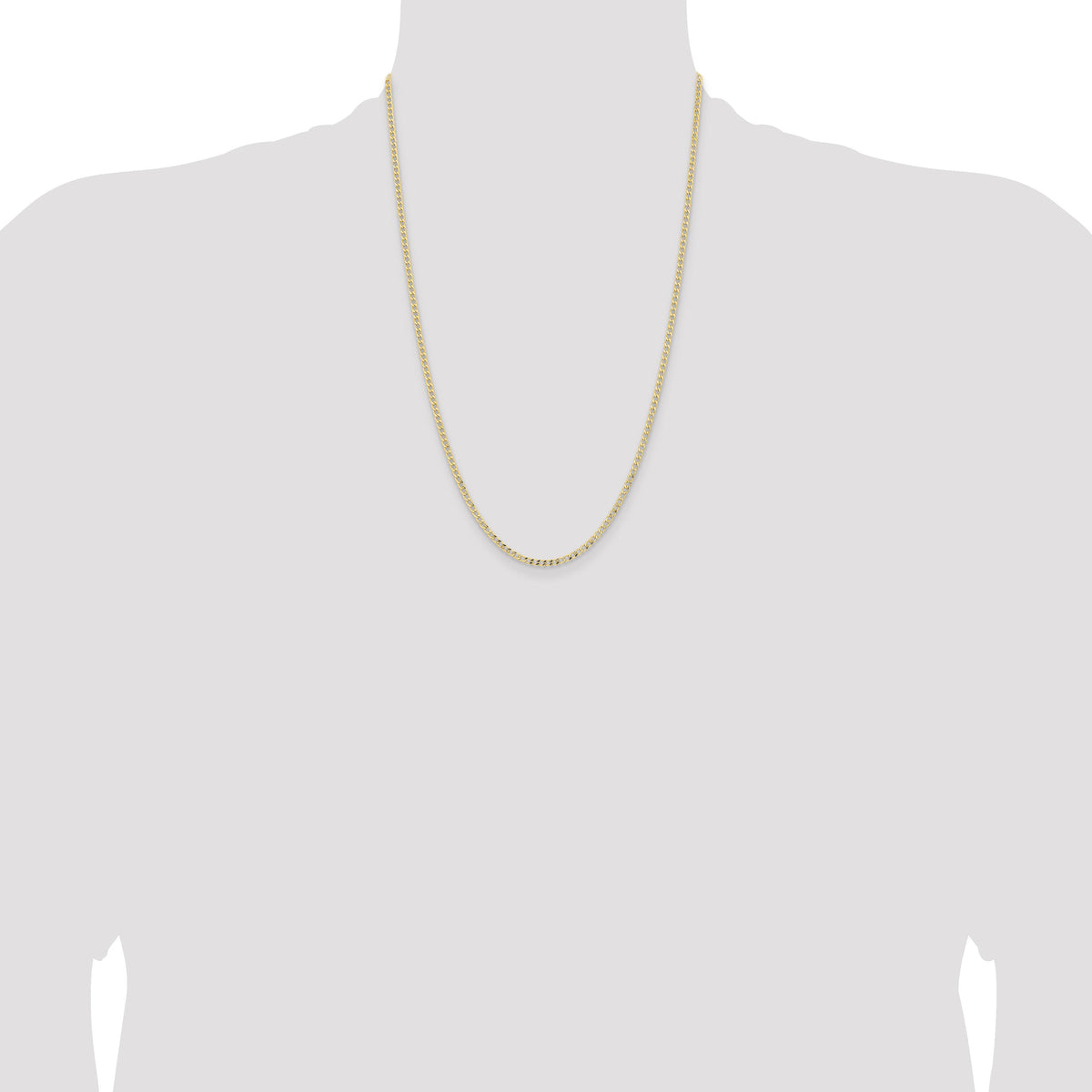 14k 2.85mm Semi-Solid Curb Chain-BC192-24