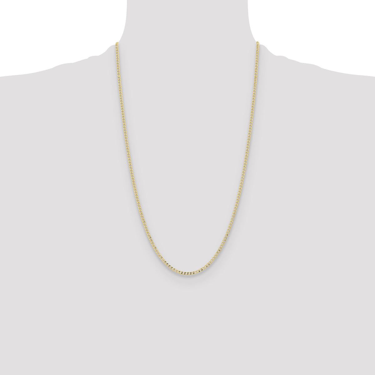 14k 2.85mm Semi-Solid Curb Chain-BC192-26