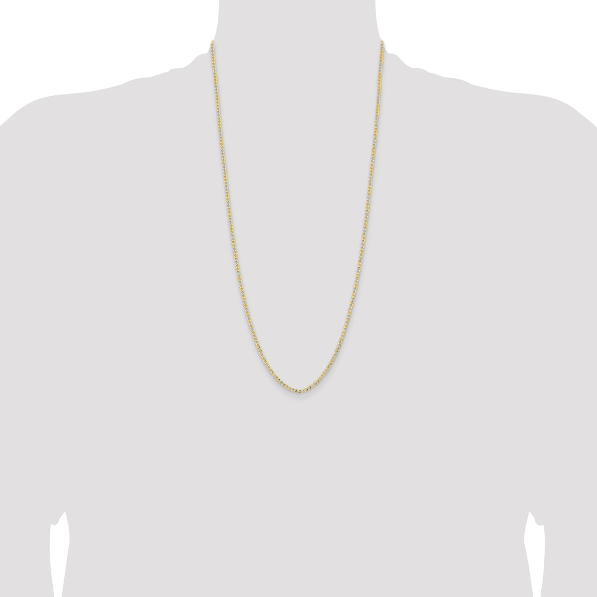 14k 2.85mm Semi-Solid Curb Chain-BC192-28