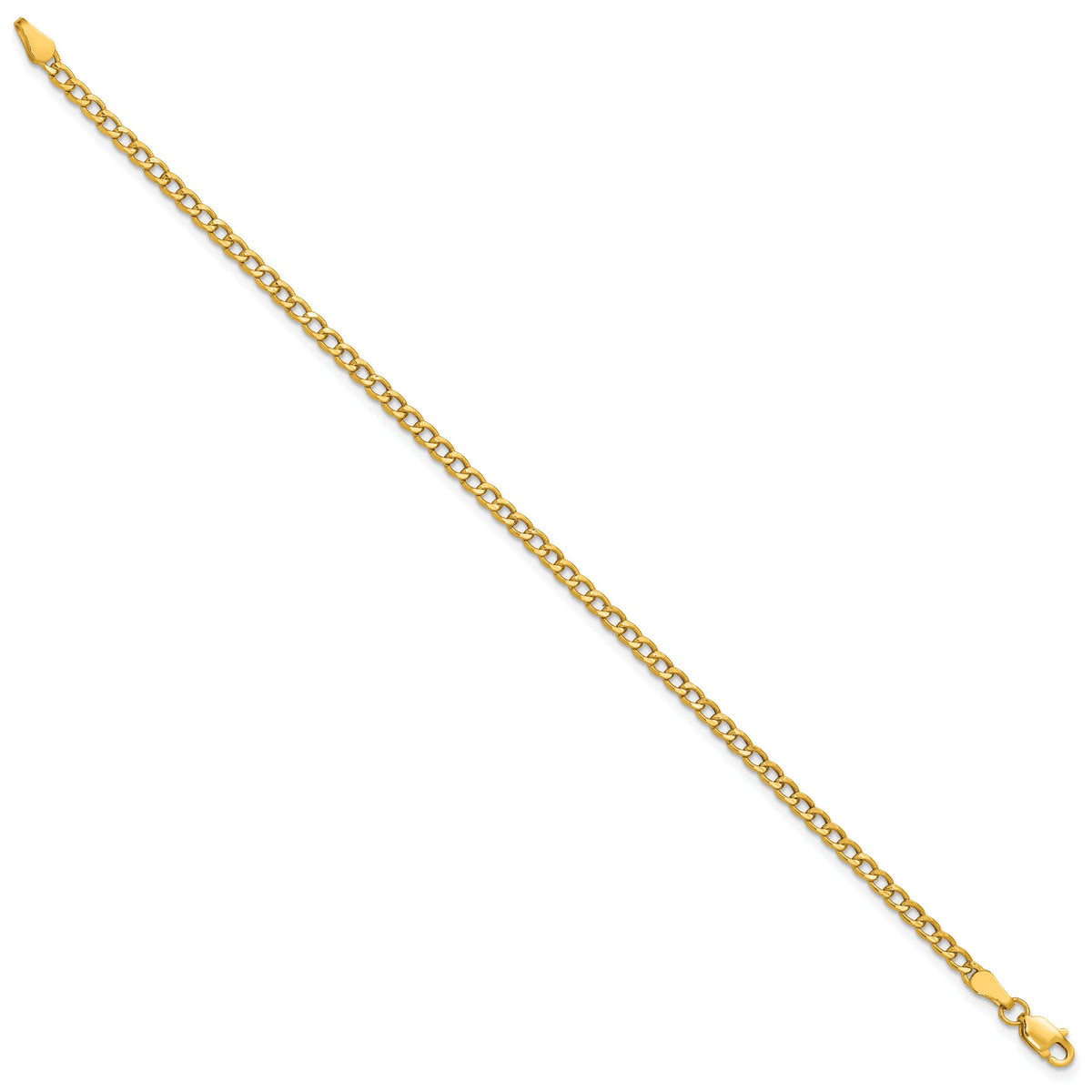 14k 2.85mm Semi-Solid Curb Chain Anklet-BC192-9