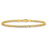 14k 2.85mm Semi-Solid Curb Chain Anklet-BC192-9