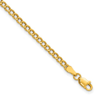 14k 2.85mm Semi-Solid Curb Chain Anklet-BC192-9