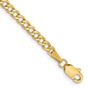 14K 9 inch 2.85mm Semi-Solid Curb with Lobster Clasp Anklet-BC192-9