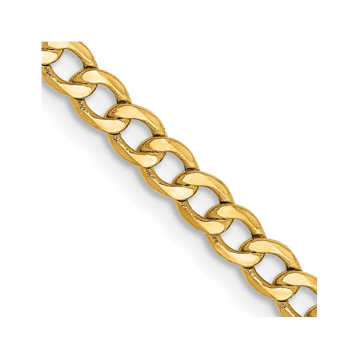 14k 2.85mm Semi-Solid Curb Chain-BC192-26